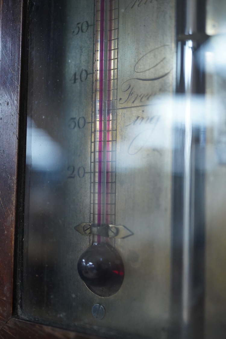 A Georgian mahogany stick barometer, no maker, 97cm long.